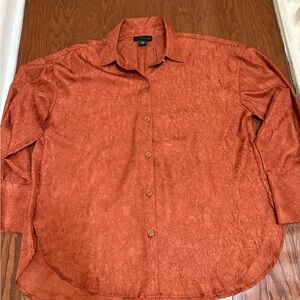 House of Harlow 1960 Rust Orange Button-Up Shirt Medium